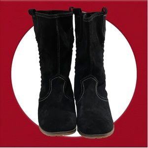 Sporto Bridget Black Suede Cowboy Boots Size 10 M